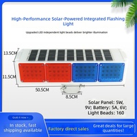 Vente en gros d'usine - Feux stroboscopiques solaires - Lumière rouge et bleue - Balise LED double face - Sécurité routière nocturne - Utilisation en construction