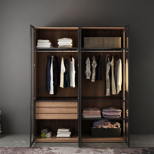 Pvc <span class=keywords><strong>Mdf</strong></span> meubles américains placard armoire fermée placards avec portes coulissantes miroir - Product Image 6