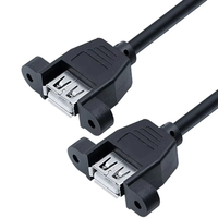 Câble d'extension USB 2.0 de 1 m à montage sur panneau, mâle vers femelle, avec vis de verrouillage pour appareil photo