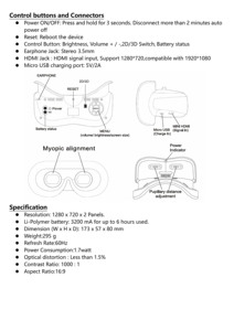 แว่นตา 3 มิติ แบบพกพา 2D 3D แว่นตา 3 มิติ HD สำหรับดูหนังที่บ้าน ใช้กับโทรศัพท์มือถือ จอแสดงผลแบบสวมศีรษะ สำหรับดูดีวีดี เครื่องเล่นเกม คอนโซลเกม FPV โดรน - Product Image 4