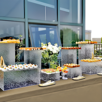 Présentoir à desserts en acrylique transparent pour buffet de mariage, ensemble de cubes et rehausseurs alimentaires en acrylique