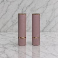 Tube de rouge à lèvres rond Yuecai en gros, 3,5 g, à embout plat, rose mat, vide, pour baume à lèvres, stick blush, logo personnalisé