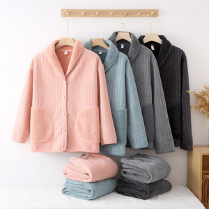 Pyjama Femme Hiver Polaire - Ensemble Manches Longues Chaud - Tenue D'intérieur Confortable Velours