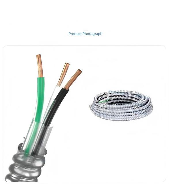 Type MC Copper XLPE Insulated Metal Clad Cable 12/2 10/3 with Ground 600V for Residential Commercial Industrial Wiring
