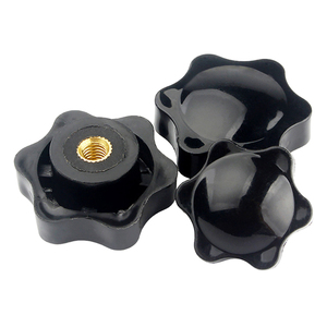 Écrous à sertir manuels en plastique à trou traversant/obcurscissant, avec poignée en laiton fileté, écrous étoiles noirs, boutons de serrage, écrous manuels M4-M12 - Product Image 5