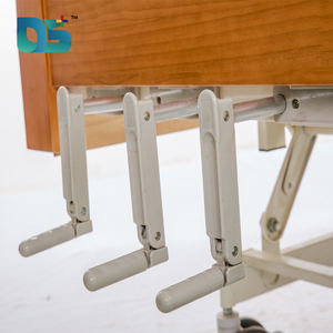 3 फ़ंक्शन मैनुअल अस्पताल बिस्तर ठोस लकड़ी के सिर बोर्ड परिवेश तह परिढालों एब्स क्रैंक मूक कैस्टर अस्पताल बिस्तर - Product Image 2