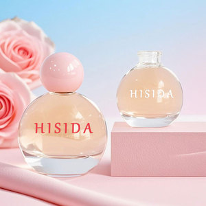 ขวดน้ำหอมทรงกลมเปล่าสีใสขนาด30มล. 50มล. 100มล. ขวดแก้วทรงจีบพร้อมฝาบอล - Product Image 1