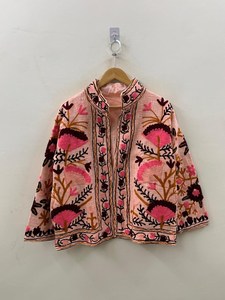 เสื้อแจ็คเก็ตผ้าฝ้ายปักลายสัตว์พื้นเมือง ระบายอากาศได้ดี ทรงสั้น สไตล์ซูซานี เหมาะสำหรับใส่ในฤดูหนาว งานปาร์ตี้ สำหรับผู้หญิง - Product Image 1
