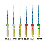 Limas Endodónticas Cónicas Niti Gold 40/04 21/25mm, Equipo para Conductos Radiculares, Limas Rotatorias con Activación por Calor