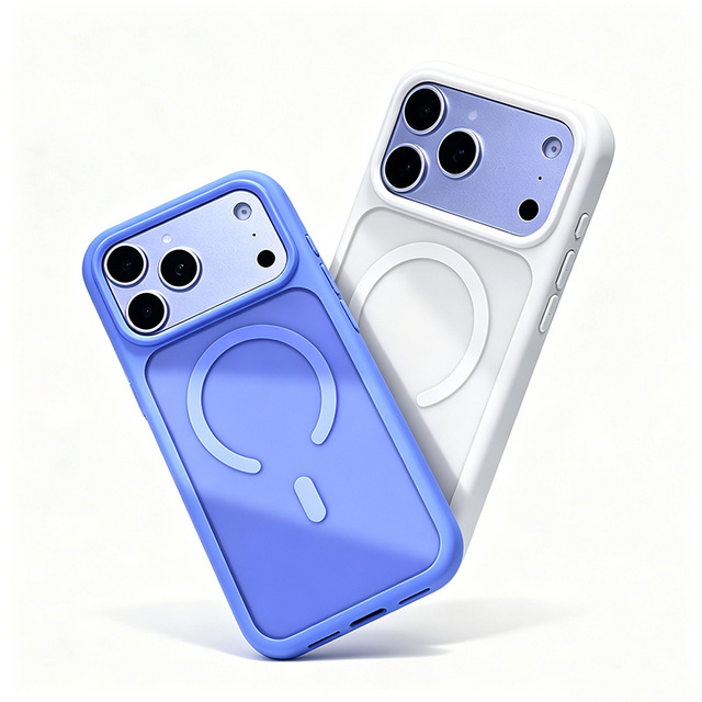 Acrylic TPU Magnetic Phone Case Shockproof Transparent Matte Back Cover with Raised Camera Protection and Tactile Buttons Custom