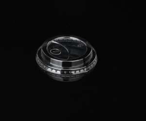 Tapa plana de plástico PET desechable, Agujero cruzado, tapa transparente para taza, yogur, café, jugo, bebidas, recipientes para bebidas - Product Image 3