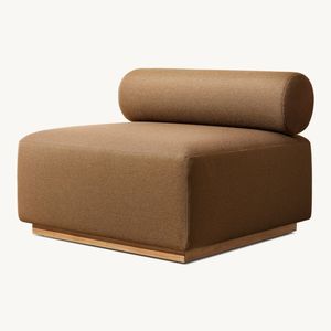 Muebles de Jardín de Diseño de Lujo, Sofá Modular Seccional de Teca sin Brazos, Tapizado de Alta Calidad - Product Image 2