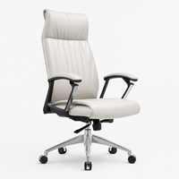 Chaise de bureau exécutive moderne, ergonomique, réglable en hauteur, dossier haut, pivotante, avec base en acier