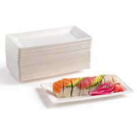 Zware Wegwerp Rechthoek Borden Serveerschaal Suikerriet Bagasse Bord Voor Buiten Serveren Maaltijden Snacks Desserts Fruit