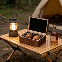 Verre à whisky en bois brûlé et ensemble de pierres à whisky réutilisables pour refroidir le whisky, coffret cadeau en bois
