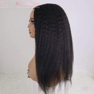 ผมบราซิลแบบ Afro Kinky Curl ทรง <span class=keywords><strong>U</strong></span> Part ความหนาแน่น 250% ผมเวอร์จินคิวติเคิลเต็มเส้น โคนผมสีเข้ม  ฐานลูกไม้โปร่งใส สำหรับทำสีบาเลยาจ วิกผมยาว - Product Image 2