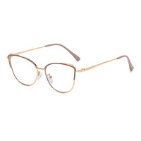 Nouvelles Lunettes Photochromiques Anti-Lumière Bleue Monture Métallique Œil de Chat Tendance Unisexe