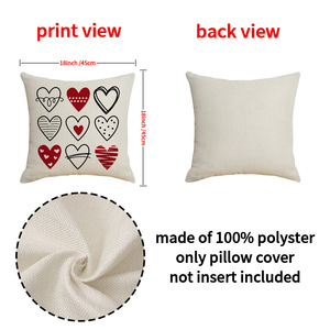 Valentine's Day Love Pillow TEMU New Red Couple Pillow Cover Linen Printed <strong>Letter</strong> Pillow Sofa <strong>Cushion</strong> - Product Image 4
