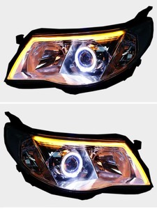 Fari LED Completi Personalizzati per Subaru <span class=keywords><strong>Forester</strong></span> 2009-2012, Gruppo Luci Anteriori Laser con Occhio del Diavolo, Occhio d'Angelo e Luci Diurne - Product Image 1