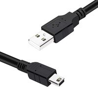 Cable Mini USB de 0.8m, USB 2.0-A a Mini-B de 5 Pines para Teléfono Móvil/Disco Duro Externo/Cámara/Lectores de Tarjetas/Reproductor MP3