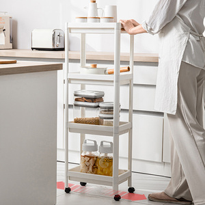High Quality 3-Tier Movable <strong>Kitchen</strong> <strong>Storage</strong> Racks PP Material Shelving <strong>Units</strong> with Wheels Standing Type for Organized <strong>Storage</strong> - Product Image 2