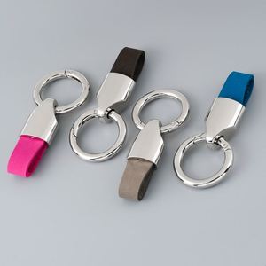 <b>Customized</b> Logo Leather Metal <b>Keychain</b> Simple Premium Pendant Customizable LOGO Luxury Car <b>Keychain</b> - Product Image 5