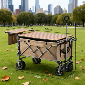 2025 mới nhất đa mục đích utilit có thể gập lại mở rộng <span class=keywords><strong>Wagon</strong></span> tùy chỉnh Cắm Trại Lớn Vườn xe 4 bánh xe gấp giỏ hàng - Product Image 2