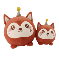 Mignon forêt ville série ronde Animal jouet sphérique écureuil peluche en deux tailles coton couette pour enfants cadeau décoration