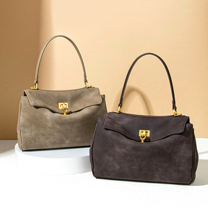 Femmes marque automne hiver rétro grand noir daim cuir Hobo sac nouveau décontracté imperméable fourre-tout épaule Shopper lettre - Product Image 4