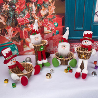 Panier de bonbons de Noël, décoration de table Père Noël et bonhomme de neige, décorations de fruits pour bar et KTV