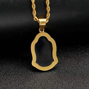 จี้พระอมิตาภะทรงเจ้าหญิงประดับหยกและเพชรซิคอนชุบทอง 18K <span class=keywords><strong>สร้อย</strong></span>คอ<span class=keywords><strong>พระ</strong></span>พุทธรูปสีดำ เครื่องรางนำโชคสำหรับผู้หญิงและผู้ชาย - Product Image 4