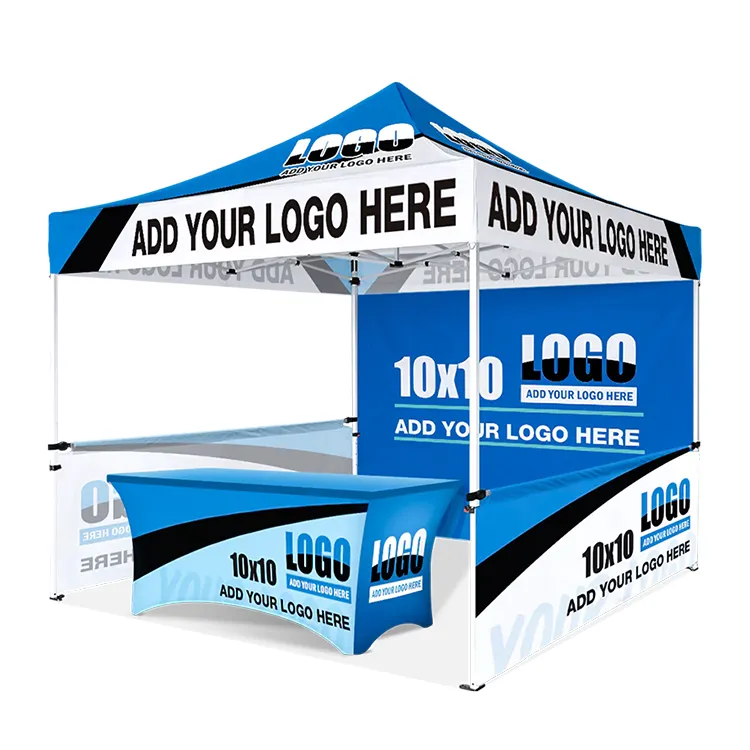 Tenda kanopi pameran dagang kustom 10x10 dengan kanopi pop up tenda unik Logo