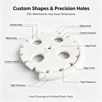 Prototypage rapide de précision sur mesure par usinage CNC |   pour l'usinage |   Service de fraisage et de tournage CNC pour PEEK/PVC/ABS/POM/Nylon
