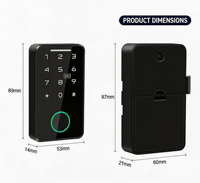 Serrure de tiroir intelligente universelle Chenzhuo avec empreinte digitale, code, carte d'accès et Wi-Fi Cloud pour bureaux et armoires