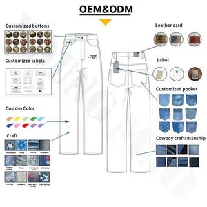 Üretici Özel Tasarım İki Parçalı Pantolon Takımı İşlemeli Kot Ceketler ve Düz Paça Kot Pantolonlar Erkekler İçin Kot Takımlar - Product Image 3