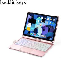 Étui-Clavier Rotatif à 360° pour iPad 11 Pouces, Clavier Rétroéclairé avec Trackpad, Housse de Clavier Pliable, Produits Chinois