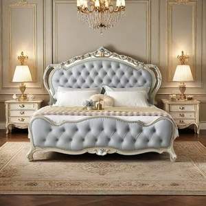 เตียงไม้แบบมีโฮลสเตอร์เตียงขนาดคิงไซส์สไตล์ยุโรปเบาหรูหราทันสมัยดีไซน์ใหม่ล่าสุด - Product Image 3