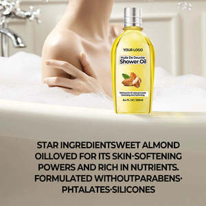 Gel de Baño de Aceite de Almendras Dulces Orgánico GreenLem con Limpieza Profunda y Exfoliante, Fragancia Duradera para Marca Privada - Product Image 4