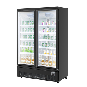 Refroidisseur d'affichage de boisson de supermarché à température unique cinq couches de matériel en métal de porte en verre trempé monté par le bas - Product Image 3