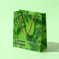 Sac de shopping en papier d'art de luxe personnalisable avec poignée en ruban, sacs recyclables à impression numérique pour vêtements, chaussures, chaussettes