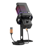 Microphone USB Type-C professionnel pour ordinateur, filaire, cardioïde, à réduction de bruit, idéal pour le gaming, le chant et le streaming