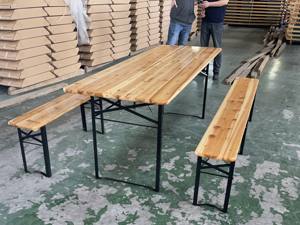 Ensemble table et banc pliants en bois massif pour pique-nique et événements extérieurs – Vente en gros - Product Image 5