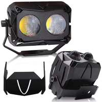 Kit d'éclairage auxiliaire LED pour moto CQL 12v 24v U10 à double lentille, étanche, phare antibrouillard pour moto, ensemble complet d'accessoires