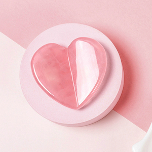 Factory Price OEM Customized Natural <strong>Jade</strong> <strong>Pink</strong> Crystal Love <strong>Stone</strong> 3D Heart Gua Sha <strong>Stone</strong> for Body Spa - Product Image 4