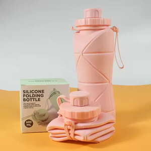 Botella de Agua Plegable de Silicona de Grado Alimenticio, 600 ml, a Prueba de Fugas, Reutilizable, para Deportes al Aire Libre, Gimnasio, Senderismo, Venta al Por Mayor, OEM - Product Image 6