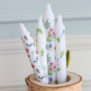 Floral Pattern Taper <b>Candles</b> Hand Painted Flower Design Home Decor <b>Stick</b> <b>Candles</b> Factory Wholesale Export - Product Image 5