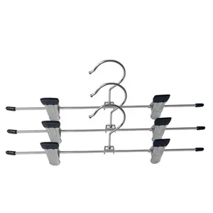 Wholesale Metal Clothes Hanger Stand With Sturdy Adjustment Clip for Clothes Display