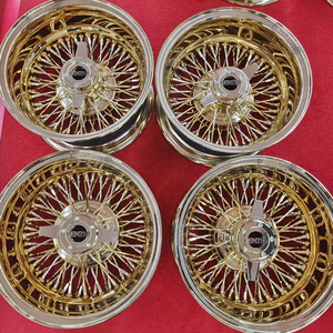 Llantas cromadas 5x114.3, ruedas de radios, ruedas de alambre 13x7, neumáticos de banda blanca, ruedas de alambre - Product Image 2