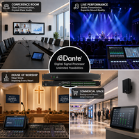 Processeur audio numérique Dante DSP professionnel FHB MX-1616D 8x8 avec AEC AFC ANC pour système audio d'hôtel