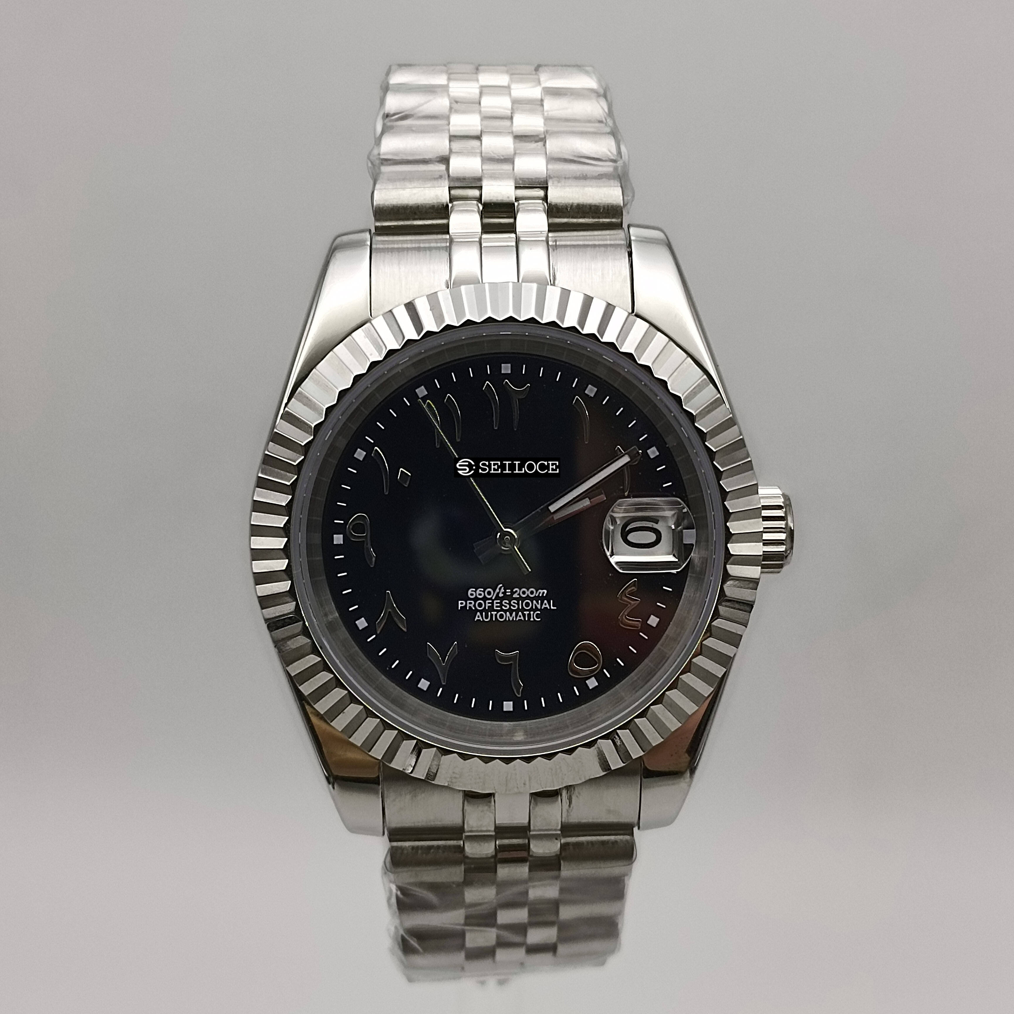 Silver Case+Black Dial